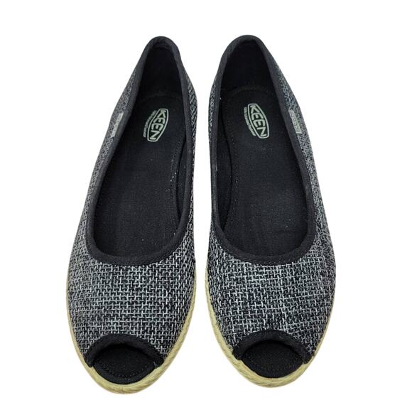 Keen Cortana Wedge Jute Black Gray Women's Summer Wedge 1-1.5" Heels 8.5 - Picture 1 of 7